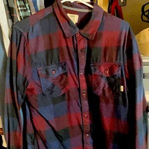 Red/Blue Flannel Vans Size Medium